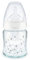 NUK First Choice+ Babyflasche aus Glas, kiefergerechter Trinksauger, 0-6 Monate, 120ml, weiß