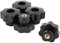 Haobase 5 Stücke M6 x 32 mm Innengewinde Durch Loch Star Kopf Schraube aufspannung Knauf Grip