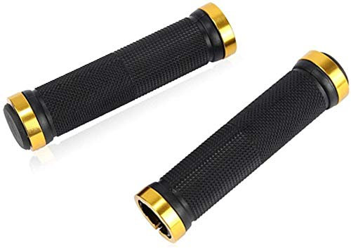 ZOOENIE Fahrradgriffe Fahrradlenker MTB Griffe, Mountain Bike Grips Lock auf Fahrrad Lenker Grip Auch für BMX Floding Bike, Doppel Verriegelung, für Die Durchmesser 20-22mm Lenker (Gold)