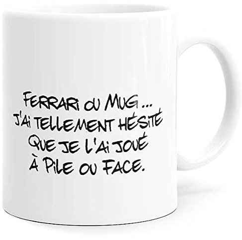 Luigi Collection Mug Humour Voiture Prestige Tasse Message drôle. Idée Cadeau Original Amis Pote Couple Amoureux Collègue Frère Sœur pour Anniversaire Noël Souriez dès le Réveil.