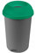 Addis Open 50 Litre Recycling Office Commercial Business Utility Waste Bin, Colour Coded Green lid with Metallic Base, 519041AMP, Green & Metallic Grey