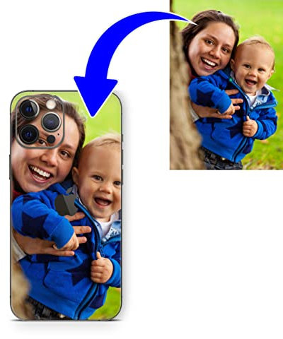 Skins4u Skin Aufkleber Schutz-Folie personalisiert selbst gestalten kompatibel mit iPhone 16, 15,14, 12 Mini, 12 Pro Max, 13 Pro Max, X XR XS