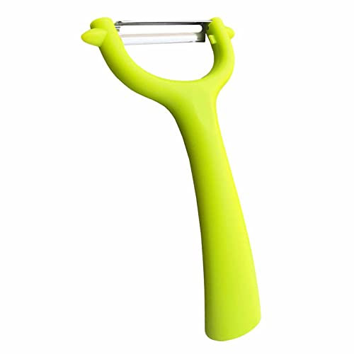 Pelador de Patatas Verduras y Frutas. Utensilio de Cocina Manual Multifunción para Pelar y Cortar Verduras y Frutas con Hoja Oscilante Bidireccional de Corte Recto. (Verde)