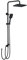 MCADYS Columna de Ducha Ajustable, de Acero Inoxidable, sin Grifo, Barra de Pared Para Ducha de Mano con Manguera y Cabezal de ABS, (Negro)