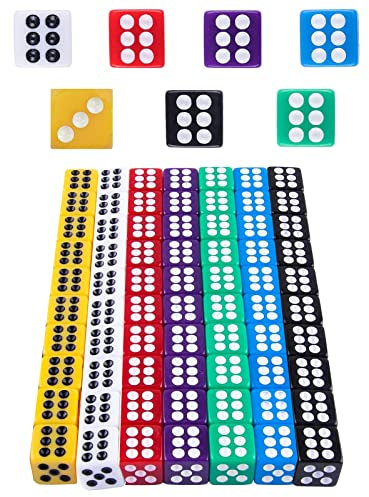 HUAZIZ 70 Stück Würfel Bunt Set 6 Seitig 7 Farben, 70 Stück Würfel 12mm Bunt Würfel, 6 Seitig 7 Farben, Farben Würfel Set, Quadratischer Ecke 12 mm