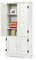 Multigot Bathroom Floor Cabinet, Freestanding Storage Cupboard with Adjustable Shelves and 4 Doors, Retro Organizer Unit for Hallway Living Room Bedroom (Cream White)