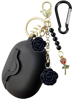 Cute Case for Beats Studio Buds/Studio Buds + Silicone Case Cover 2021/2023, [Secure Lock] Cool Kawaii Women Girls Teen with Keychain for New Beats Studio Earbuds + Case (Lock Black)