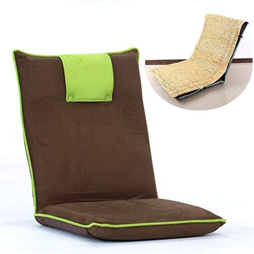 SilteD Leichte Campingstühle, Gartenliegen, Klappstuhl, Bodenstuhl, multifunktionaler Freizeitstuhl, Verstellbarer, zerlegbarer Klappstuhl, faules Sofa + Cooles Pad (Farbe: Grün) Present