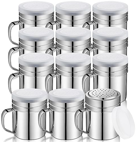 Lallisa 12 Pcs Stainless Steel Salt and Pepper Shakers,10oz