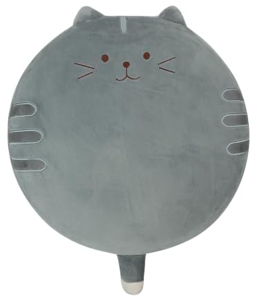 TINAYAUE Cartoon Katzen Kissen Runde Tierkissen Weiches Tatami Sitzkissen Plüsch Stuhlkissen Verdicktes Sofakissen Bequeme Bodenpolster Wohnkultur Ornamente für Zuhause, Büro, Auto