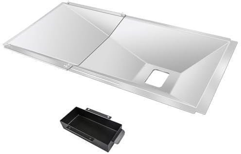 GFTIME Bandeja de grasa universal con bandeja colectora de 60 cm hasta 80 cm, bandeja de goteo ajustable para barbacoa de gas de 3/4/5 quemadores de Charbroil, Dyna Glo, Nexgrill, Kenmore, Uniflame y