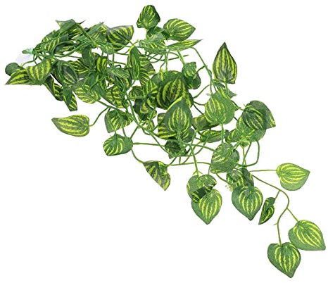 Beaupretty Decorazione Per Piante Rampicanti Finte Per Rettili Facile Da Installare Ventosa Foglie Di Plastica Dannosa Per Acquari e Terrari Piante Decorative Per Rettili e Anfibi
