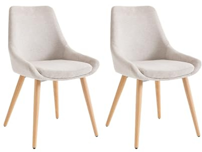 Vente-unique - Stuhl 2er-Set Masurie - Polyester - beige