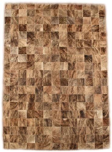 KUHFELL Teppich HELLGRAU BEIGE Natur Patchwork CA. 120 x 180 cm Fell Teppich VON KUHFELLE online (Braun)