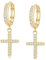 Kreuz Ohrringe Kleine Gold Creolen Huggie Hoop Ohrringe für Frauen, Zierlich 14K Gold Kreuz Ohrringe mit glänzenden Zirkon Hypoallergene Jewerly für Mädchen Kind