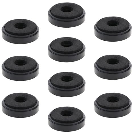 YINETTECH Lot de 10 coussinets d'amplificateur, tapis de sol pour haut-parleur, absorbeur de vibrations compatible avec les supports de haut-parleurs de barre de son (noir)