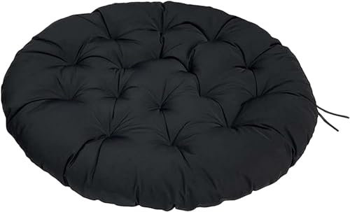 LIVEDOLLS Papasansessel Kissen, Polster Für Papasansessel,Radar Stuhl Pad, Rundes Dicke Stuhlkissen Bequem Weich Sitzkissen Hängesessel Für Indoor Outdoor Garten Stuhlauflage(Black,70x70cm)