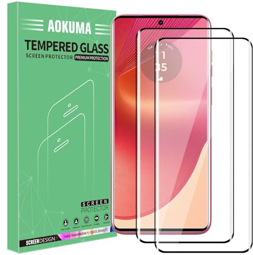 AOKUMA 3D Protector de Pantalla para Motorola Moto Edge 50 Fusion/60 Pro/60S/60 Fusion,[2 Unidades]3D Cristal Templado para Moto Edge 50 Fusion Fácil Instalación,Sin Burbujas,Alta Definicion,9H Dureza