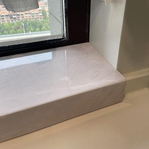 SDFVSDF Fensterbank Hellgraue Fensterbankabdeckung, Rechteckiger Fensterbankschutz mit Fliesenoberfläche, Einfach zu Installierende Abdeckung für Küchenerkerfenster(180x25cm/70.9x9.8in)