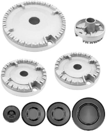 Ahhzyys Set di bruciatori per Piano Cottura,Coperchio per fornello, Set di Cappelli universali per fornelli a Gas, Set di Cappucci per bruciatore a Gas per la Maggior Parte dei fornelli a Gas