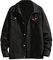 Jeansmantel Herren Lang, Denim Jacke Herren Übergangsjacke Leicht Bomberjacke Windbreaker Cargojacke Mit Vielent Taschen Outdoorjacke Bequeme Jeans Jacken Einfarbig Sweatjacke Revers Arbeitsjacke/