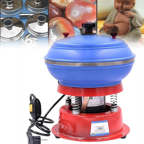 YLANMEI Lucidatrice a Vibrazione - Scalpello e lucidatrice per Pietre preziose Lucidatrice a Vibrazione capacità 3 kg Buratto per Utensili per la molatura di Gioielli in Metallo
