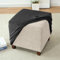 Highdi Fußhocker Bezug Quadratisch Ottomane Schonbezug Weichem Samt Hockerbezug, Stretch Ottoman-Bezüge Rutschfester Husse für Fußhocker mit Gummiband Unten Waschbar (45x45x45cm,Schwarz)