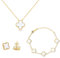 Vierblättriges Kleeblatt Schmuckset, 18K Vergoldet Vierblättriges Kleeblatt Halskette Ohrringe Armband, Vergoldet Zweiseitig, Vierblättriges Glücksklee Schmuckset Geschenke, für Damen und Mädchen
