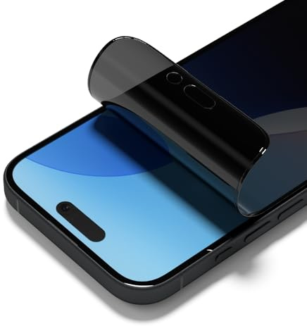 RhinoShield Impact Displayschutzfolie PRO für iPhone 16 Plus/15 Plus | Privacy, Blickschutz, stoß- und kratzfest, Blaulichtfilter, Montagewerkzeug inklusive