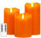 AVEKI Weiße Flackernde Flamme Kerzen Sets für Frauen Geschenk, 3er-Set Led Kerzen mit Timerfunktion & Fernbedienung, Batteriebetrieben Elektrische Kerzen Stumpenkerzen Creme für Weihnachten (Orange)