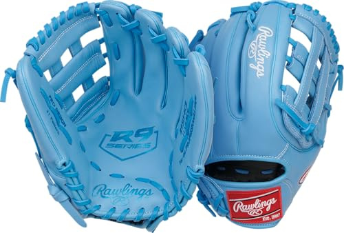 Rawlings | R9 Series Baseball Glove | 11.75 | Right Hand Throw | Columbia Blue