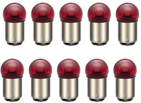 SOFOC 1157 BAY15D Lampe Rot G18 12V 10W für Auto/Motorrad Kombinierte Rück-/Bremsleuchten Abblend-/Fernlicht Non-Polarität 10pcs