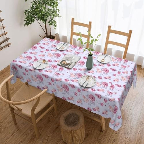 jingong Tovaglia quadrata con rose rosse, adatta per tavolini, cucine, ristoranti e decorazione della scrivania