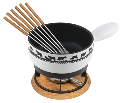 KUHN RIKON Käsefondue Set Induktion Goldglocke & Eiche Ø 23 cm