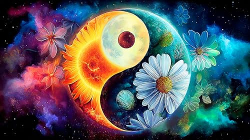 Yin-Yang Puzzles 1000 Teile Schwer Spielzeug Lernspiel Impossible Herausforderungsspielzeug für Erwachsene und Kinder 38x26cm/1000pcs