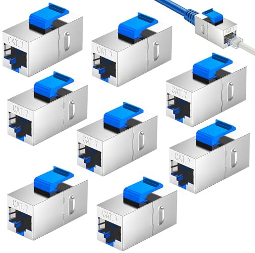 YPLonon 8Pcs RJ45 Coupler Ethernet to Ethernet 10Gbps RJ45 Connector | Ethernet Cable Connector Shielded Ethernet Coupler Female to Female compatible with Cat7/ Cat6/ Cat6a/ Cat5e Network Cable