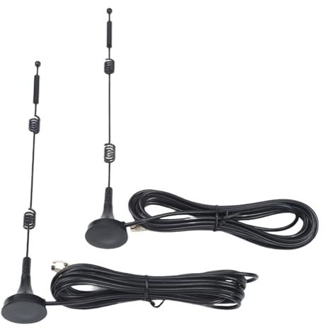Getdoublerich Antena WiFi de doble banda de 9 dBi, 2 unidades, 5 GHz 5.8 GHz RP-SMA macho con cable de 10 pies, extensor de enrutador inalámbrico de alta ganancia para cámara de seguridad de punto de