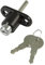 Amig - Cerradura de Seguridad para Ventanas Correderas Mod.45 - Cierre de Sobreponer con 2 Llaves + Tirafondos para su Instalación - De Acero Acabado en Negro - Medidas: 53 x 23 mm