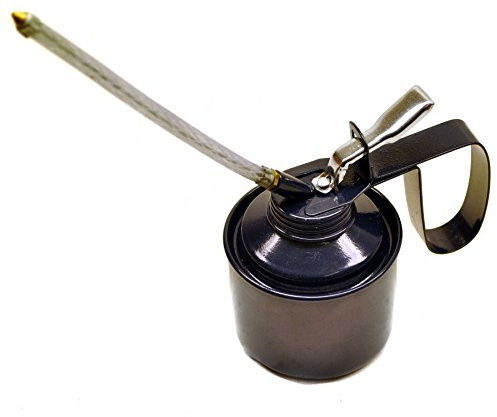 3/4 Pint Oil Metal Can with Flexible Spout Thumb Pump Mechanic TE327