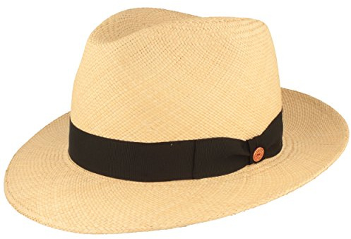 Mayser Original Panama Hut Stroh-Hut Sommer-Hut aus Ecuador Traditionell Handgeflochten UV-Schutz Wasserabweisend Bruchschutz Bogart 55 Natur