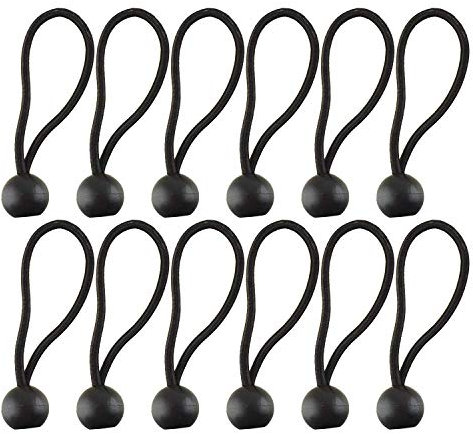 12pc Bungee Balls Cords Shock Elastic Toggle Tarpaulin Trailer Cover Tent TE824