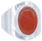 mantraroma Ring 925 Silber Karneol orange roter Stein Edelstein echt Silber Damen Sterling Silber Geschenk (MRG-125-16-(48))
