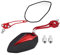 KIMISS Universal Motorrad Rückspiegel Roller Rückansicht Seitenspiegel Lenkerendenspiegel Motorrad 8mm 10mm (Rot)
