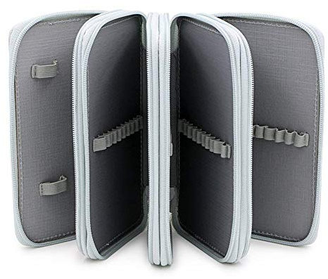 DUBENS Oxford 72 Slots Stiftemappe Buntstifte Bleistifte, Super große Federmappe Schüleretui Federtasche Bleistift Inhaber Farbstifte Mehrzweck Bleistift-Beutel für Schule Büro Kunst (Grau)