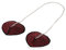 Générique Sharplace 1 Paire Réutilisable Cache-tétons Motif Cœur en Adhésif Silicone avec Chaîne en Métal, rouge, 5,5 x 5 cm