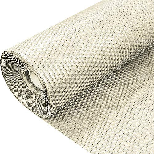 GroundMaster Rattan Garden Fencing Screening – Artificial Polyrattan Privacy Fence – 1m Height, Order By The Metre (Beige)