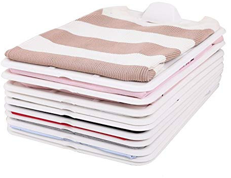 JMT Organizador de Camisetas, Ropa, Armario, Puloveres, Sueteres, Robusto, Antiarrugas, Ahorra el Espacio del Armario, Manten el Armario ordenado (Pack de 10)