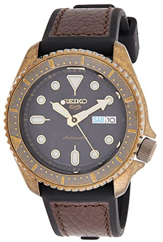 Seiko Herren analog Automatik Uhr mit Silikon Armband SRPE80