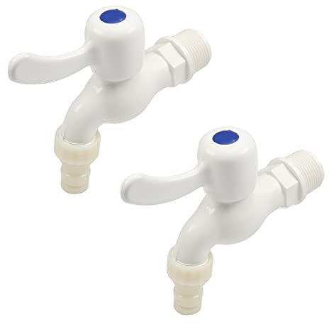MroMax - Grifo de lavabo para fregona y piscina, montado en la pared, ahorro de agua, con caño y manija G3/4, mango plano, 2 unidades