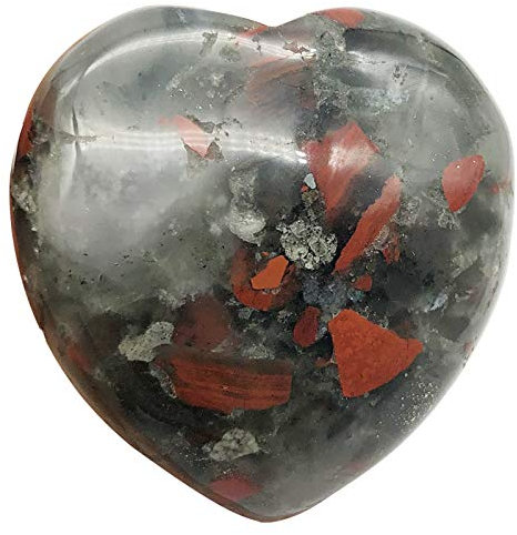 Fekuar Afrika-Blutstein Herz Taschenpalmstein, heilender Kristall, romantische Liebes-Energie, Sorgensteine, Chakra, ausgleichend, Reiki-Meditation, 40 mm